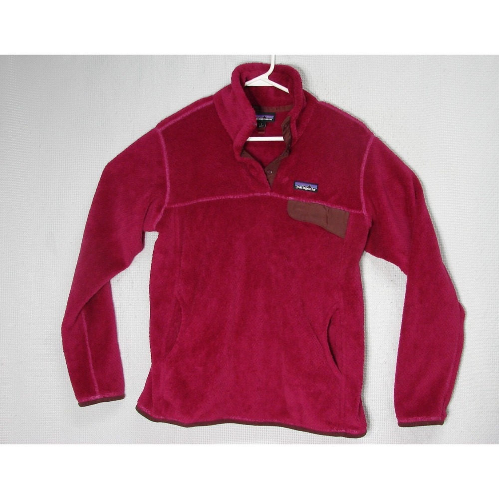 Patagonia Re-Tool Snap-T Fleece Pullover Womens L Pink Magenta Polartec 25442